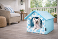 Load image into Gallery viewer, Parisian Pet 'Cotton Candy House' (M) for Dogs & Cats - Luxury, Washable, Soft Blue Pet House for Medium-Sized Pets
