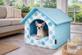 Load image into Gallery viewer, Parisian Pet 'Cotton Candy House' (S) for Dogs & Cats - Soft, Cozy, Durable, Washable Blue Pet House for Small Pets
