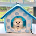 Load image into Gallery viewer, Parisian Pet 'Cotton Candy House' (S) for Dogs & Cats - Soft, Cozy, Durable, Washable Blue Pet House for Small Pets
