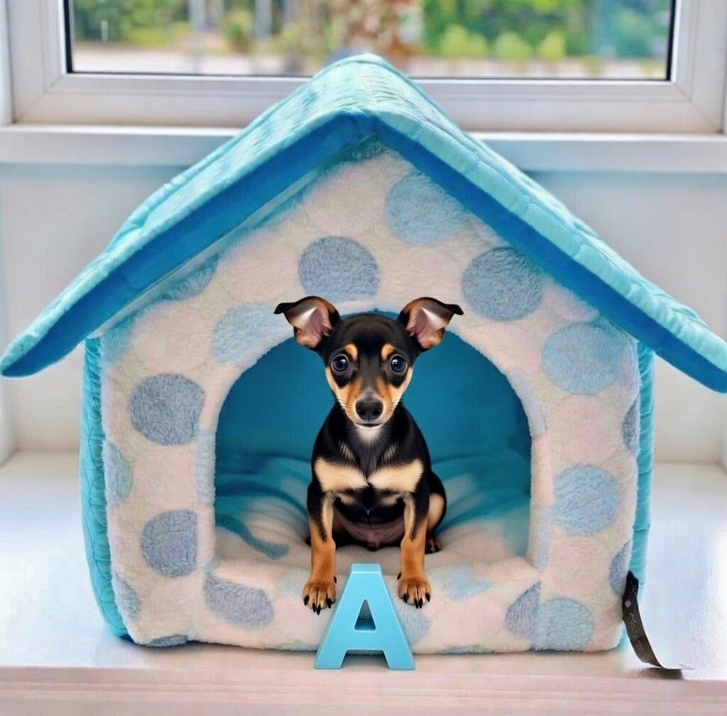 Parisian Pet 'Cotton Candy House' (S) for Dogs & Cats - Soft, Cozy, Durable, Washable Blue Pet House for Small Pets
