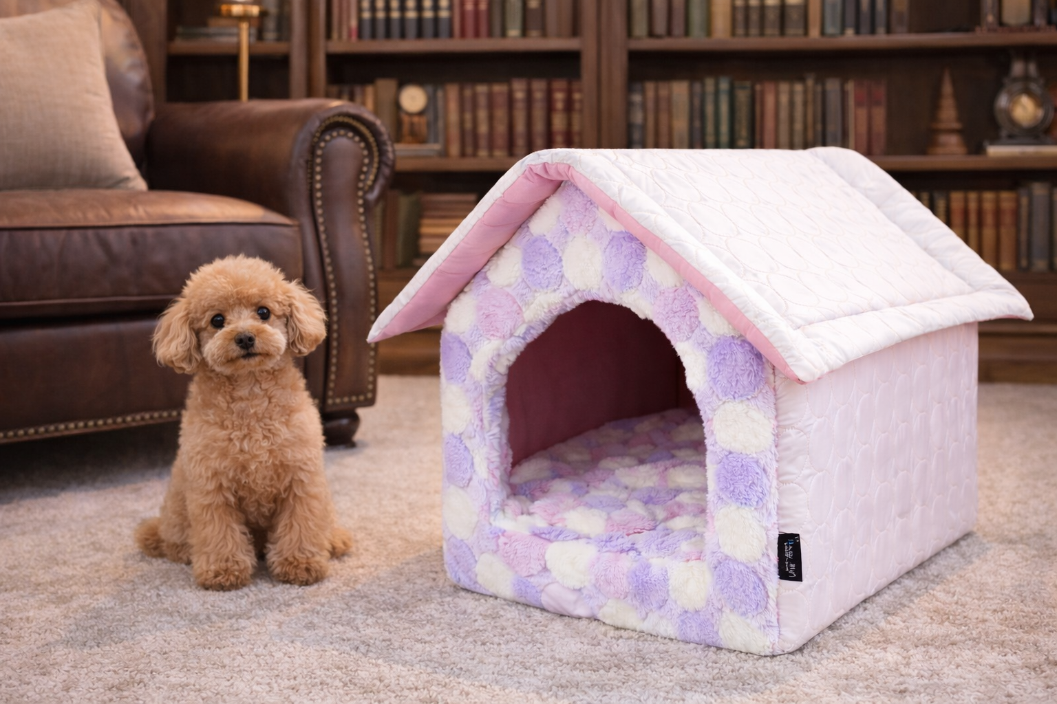 Parisian Pet 'Cotton Candy House' (S) for Dogs & Cats - Cozy, Durable, Lightweight Pink Pet House for Small Pets, Washable Design