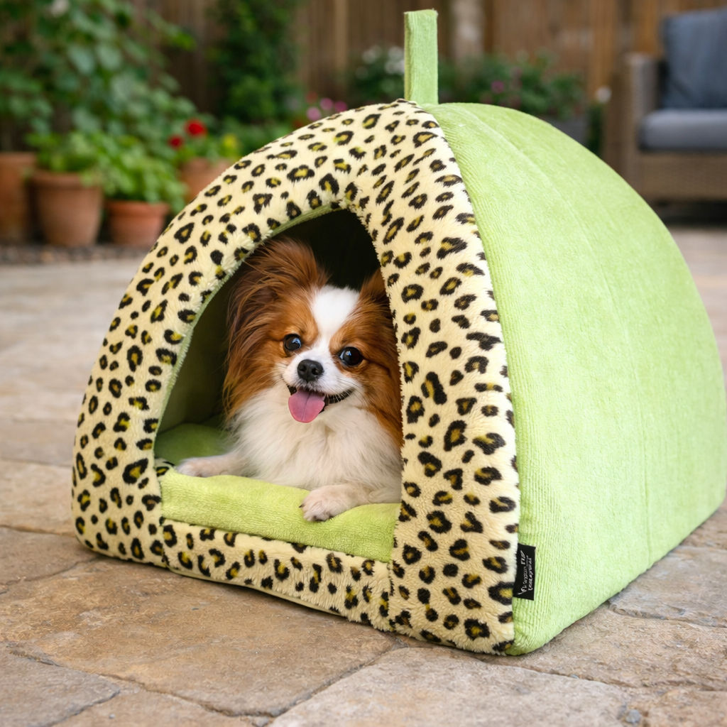 Parisian Pet 'Safari Cove' for Dogs & Cats - Durable, Comfortable, Washable Green Safari Pet Bed, Perfect for Small Pets