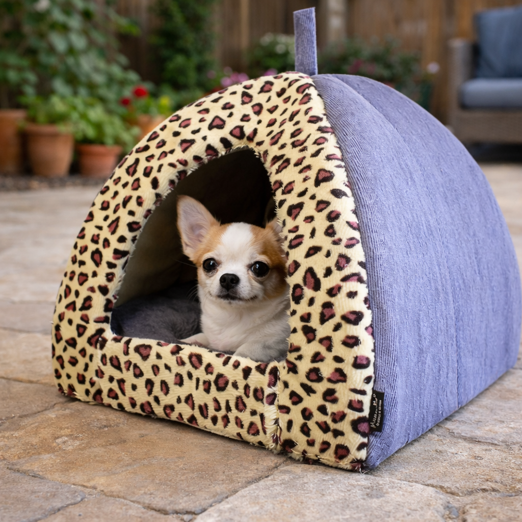Parisian Pet 'Safari Cove' for Dogs & Cats - Comfortable, Washable, Durable, Purple Safari Pet Bed for Small Pets