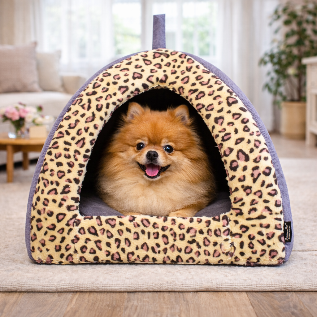 Parisian Pet 'Safari Cove' for Dogs & Cats - Comfortable, Washable, Durable, Purple Safari Pet Bed for Small Pets