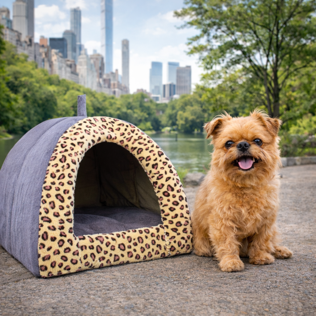 Parisian Pet 'Safari Cove' for Dogs & Cats - Comfortable, Washable, Durable, Purple Safari Pet Bed for Small Pets