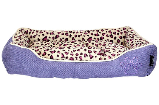 Parisian Pet 'Safari Lounger' for Dogs & Cats - Soft, Durable, Lightweight, Washable Safari Lounger, Luxury Purple Pet Bed for Small Pets