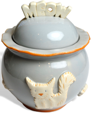 Cat Treat Jar - French Grey