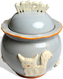 Cat Treat Jar - French Grey