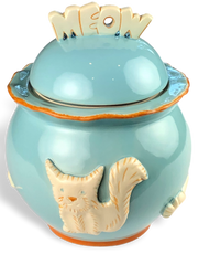 Cat Treat Jar - Sky Blue