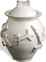 Dog Treat Jar - French White