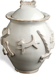 Dog Treat Jar - French White
