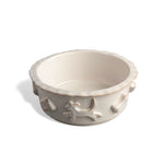 Dog Food/Water Bowl - French White