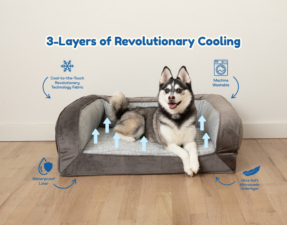 PupChill™ Cooling Bolster Dog Bed 