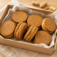 Load image into Gallery viewer, Peanut Butter Macaron Dog Treats | Handmade Sandwich Cookies for Dogs -Organic, Human-Grade
