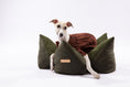 Load image into Gallery viewer, OULU X PEHOM - CUDDLE PET PILLOW BED- Navy Blue / Olive Green / Canyon Brown
