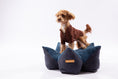 Load image into Gallery viewer, OULU X PEHOM - CUDDLE PET PILLOW BED- Navy Blue / Olive Green / Canyon Brown
