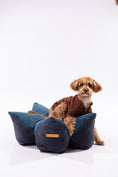 Load image into Gallery viewer, OULU X PEHOM - CUDDLE PET PILLOW BED- Navy Blue / Olive Green / Canyon Brown
