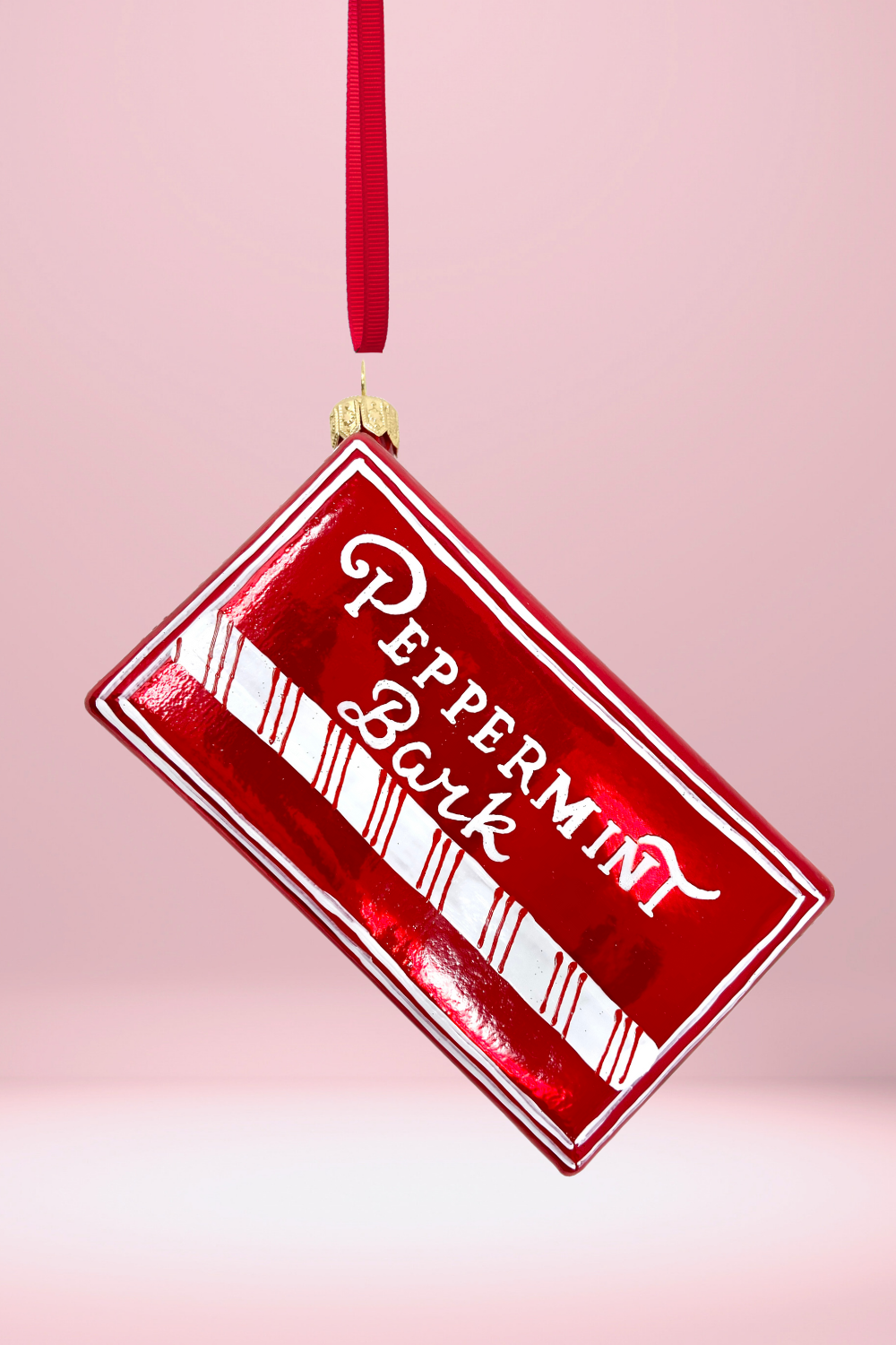 Peppermint Candy Box Glass Ornament - Southlake Paws
