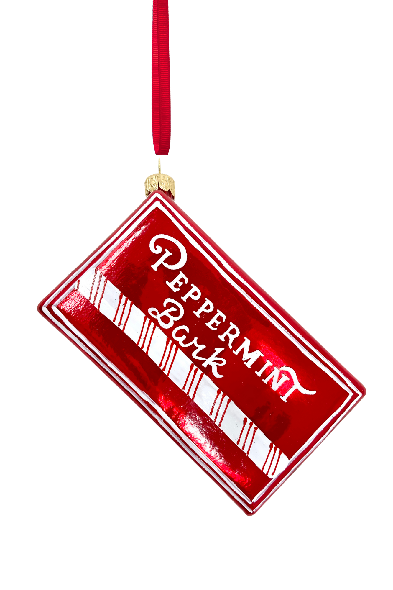 Peppermint Candy Box Glass Ornament - Southlake Paws