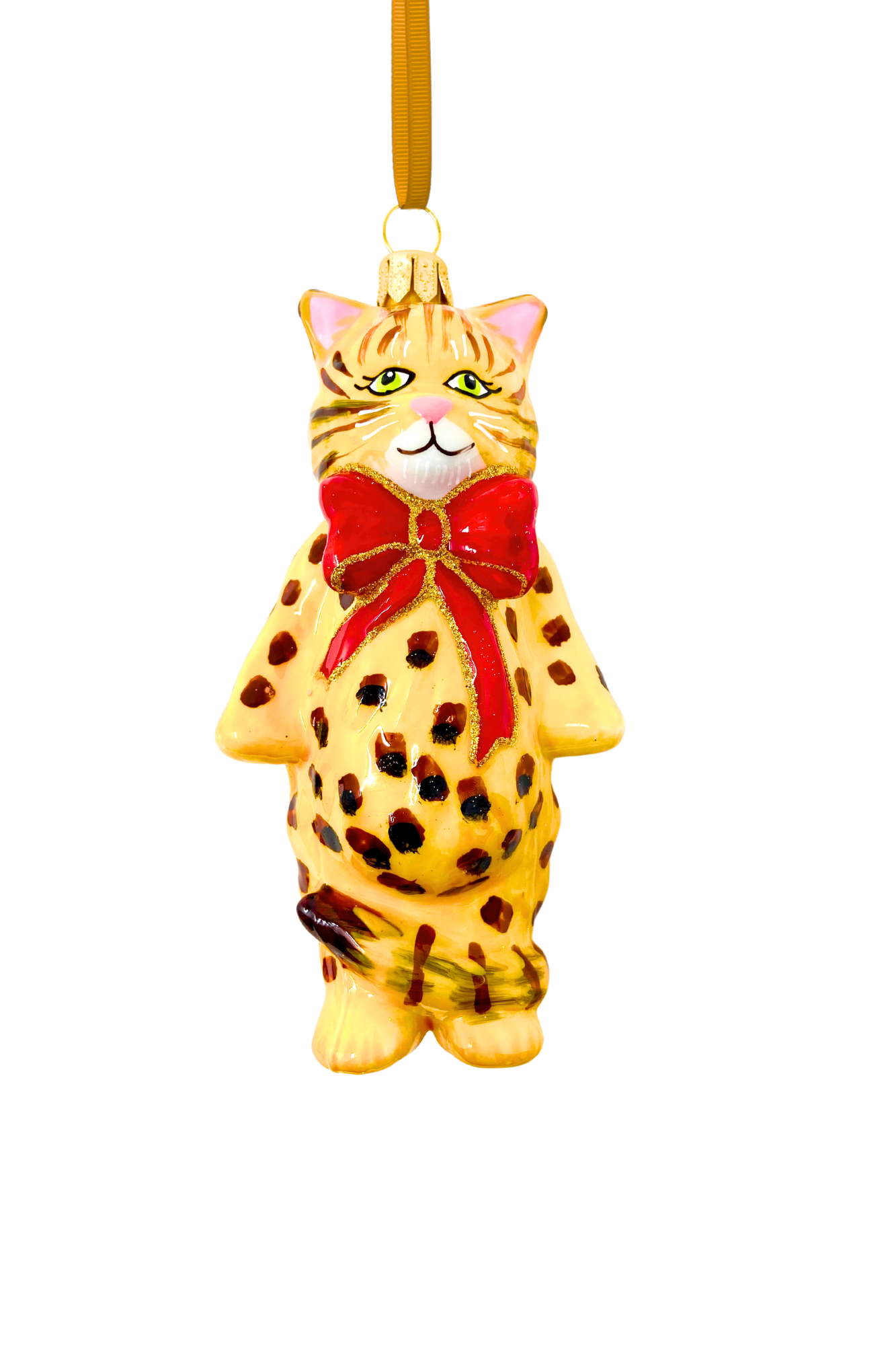 Perry Bengal Cat Glass Ornament 