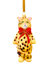 Perry Bengal Cat Glass Ornament 