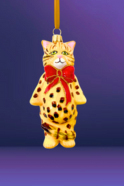 Perry Bengal Cat Glass Ornament 