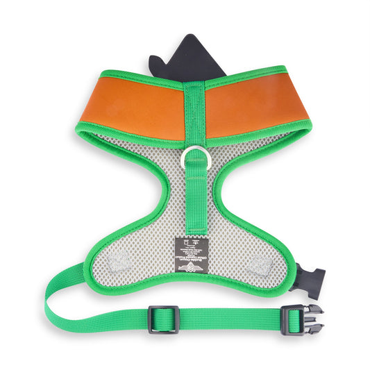 Pet Harness - Elf Chibi Buddy the Elf Face with Hat Applique Green