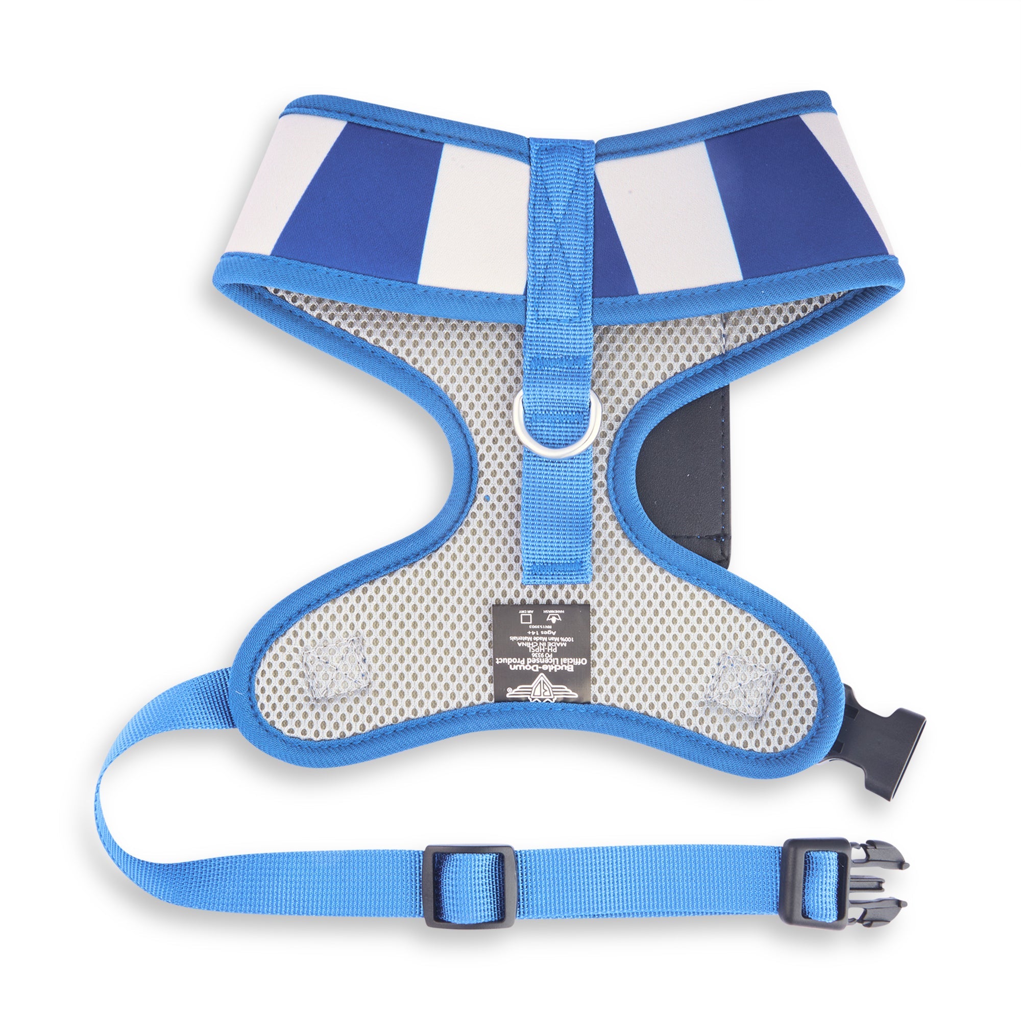 Pet Harness - Harry Potter Ravenclaw Stripe Blue/Gray with Scarf Applique