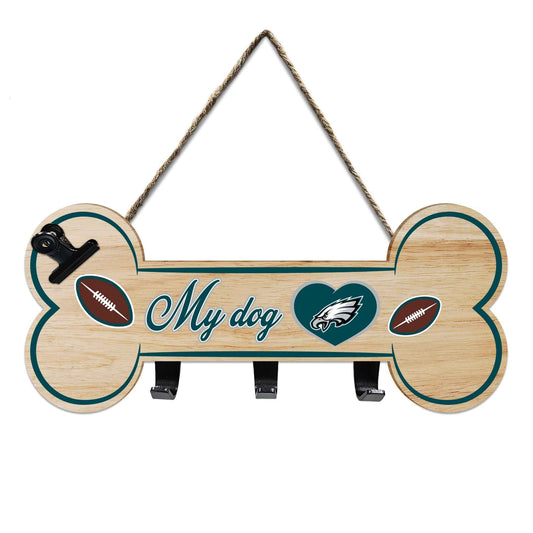Philadelphia Eagles Bone Shape Sign With Hooks