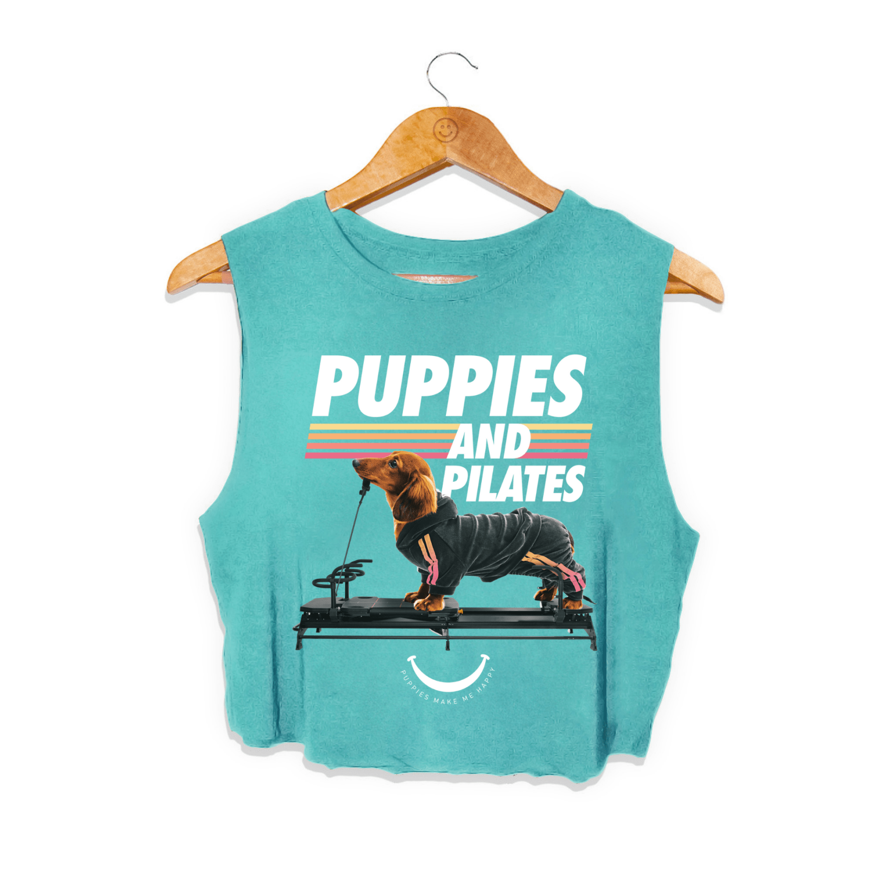 Puppies & Pilates Crop Top | Gift for Dog Moms & Yoga Lovers