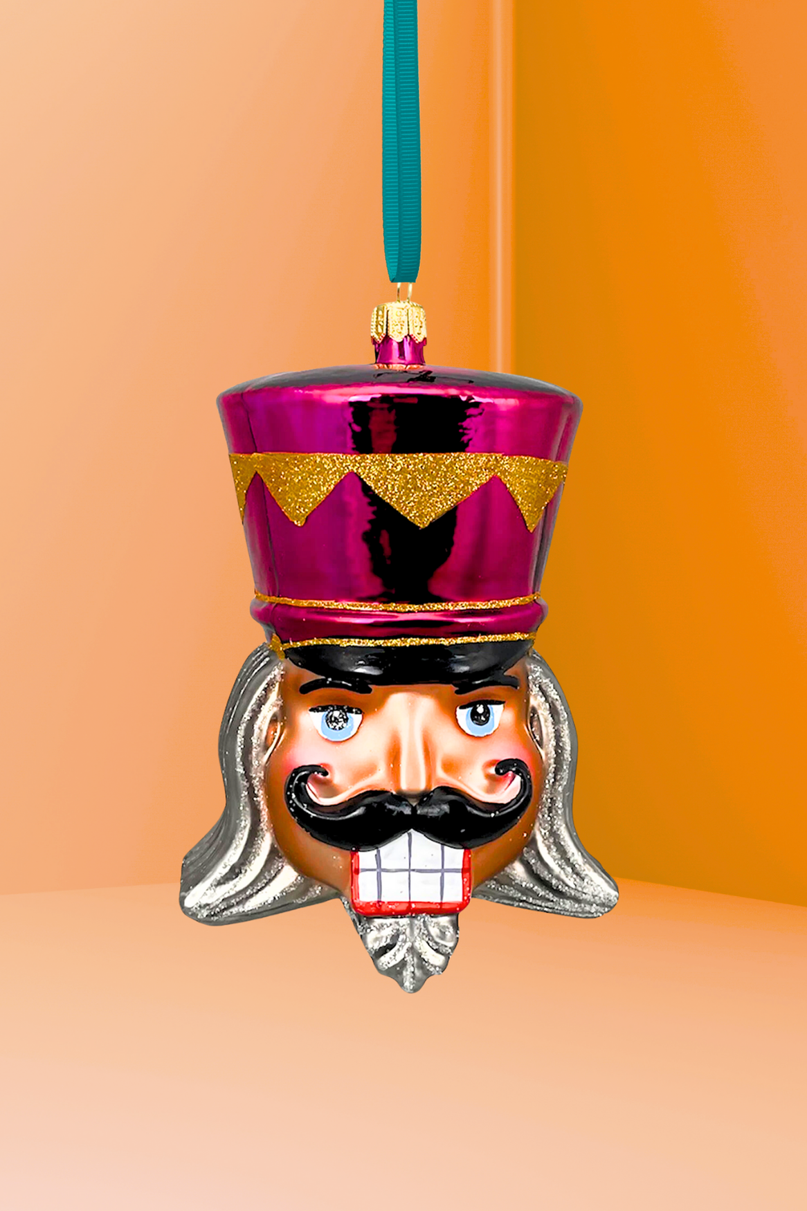 Fuchsia Pink Glass Nutcracker Ornament - Southlake Paws