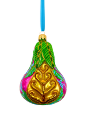 Pink Positano Pear Glass Ornament