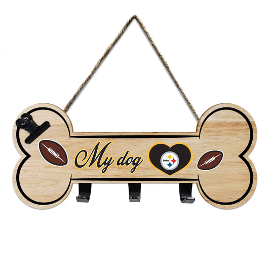 Pittsburgh Steelers Bone Shape Sign With Hooks