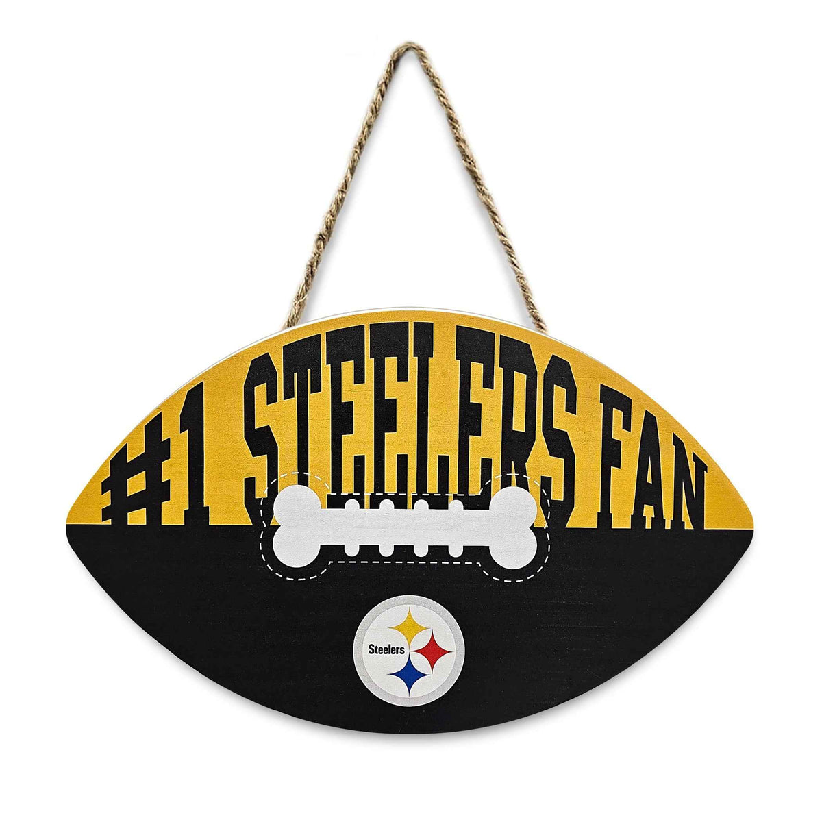 Pittsburgh Steelers Football Shape Sign