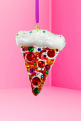 Load image into Gallery viewer, Supreme Pizza Slice Polish Glass Ornament - Southlake Paws
