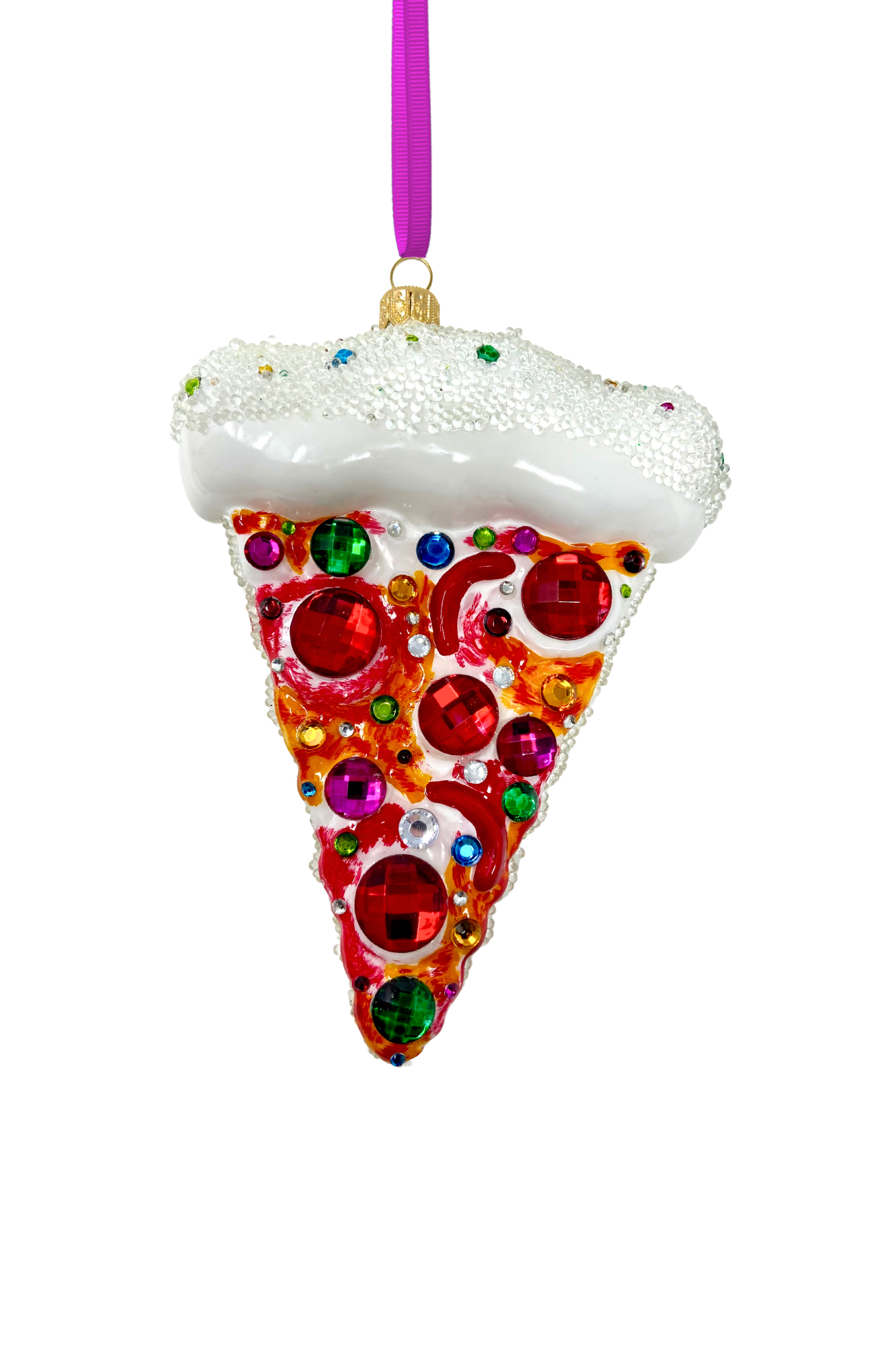 Supreme Pizza Slice Polish Glass Ornament - Southlake Paws