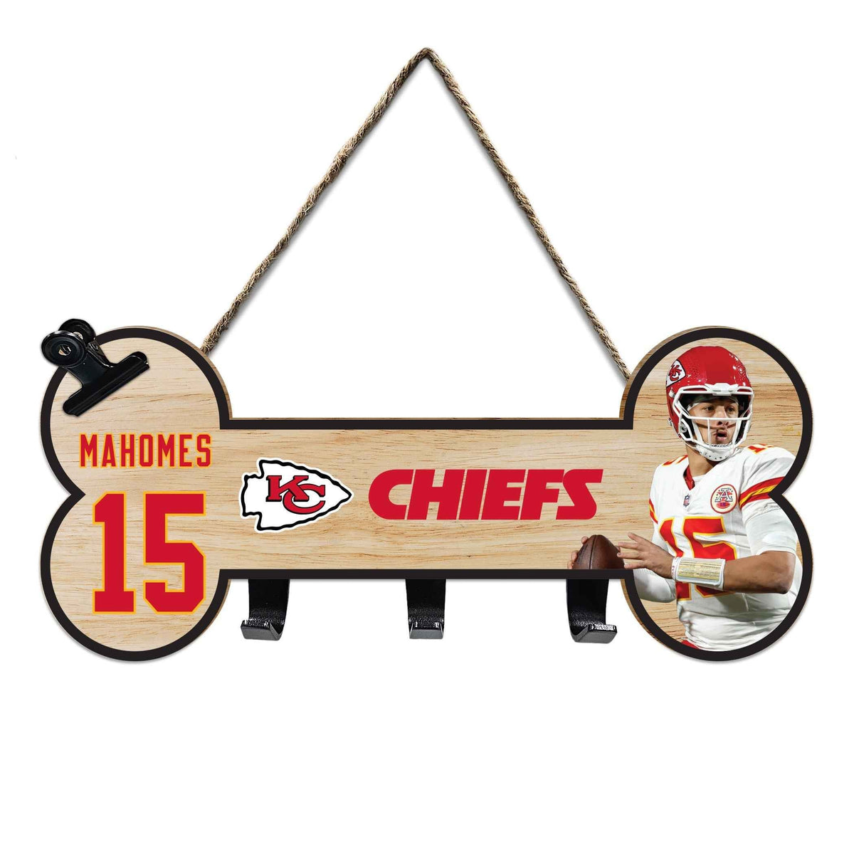 Patrick Mahomes (Kcc) Bone Shape Sign With Hooks