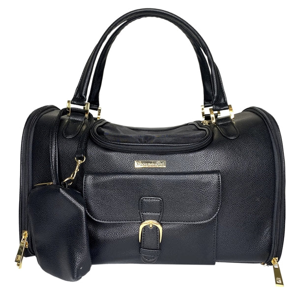 Parisian Pet 'Sonoma Carrier' for Dogs & Cats – Luxury Black Travel Pet Carrier, Soft and Lightweight Design