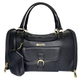 Parisian Pet 'Sonoma Carrier' for Dogs & Cats – Luxury Black Travel Pet Carrier, Soft and Lightweight Design