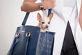 Load image into Gallery viewer, Parisian Pet 'Santorini Carrier' - Luxury, Comfortable, Chic Navy Blue Pet Travel Bag for Small Dogs & Cats
