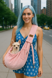 Parisian Pet 'Sling Carrier' for Dogs & Cats – Travel-Friendly, Stylish Pink Sling Carrier for Pets