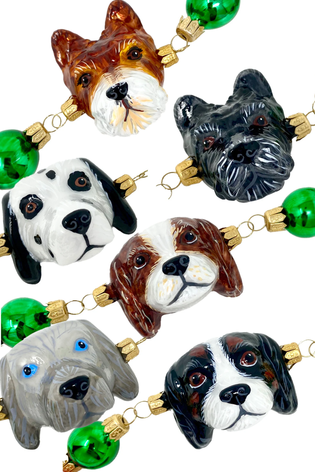 Presidential Pups Glass Tree Garland - Southlake Paws
