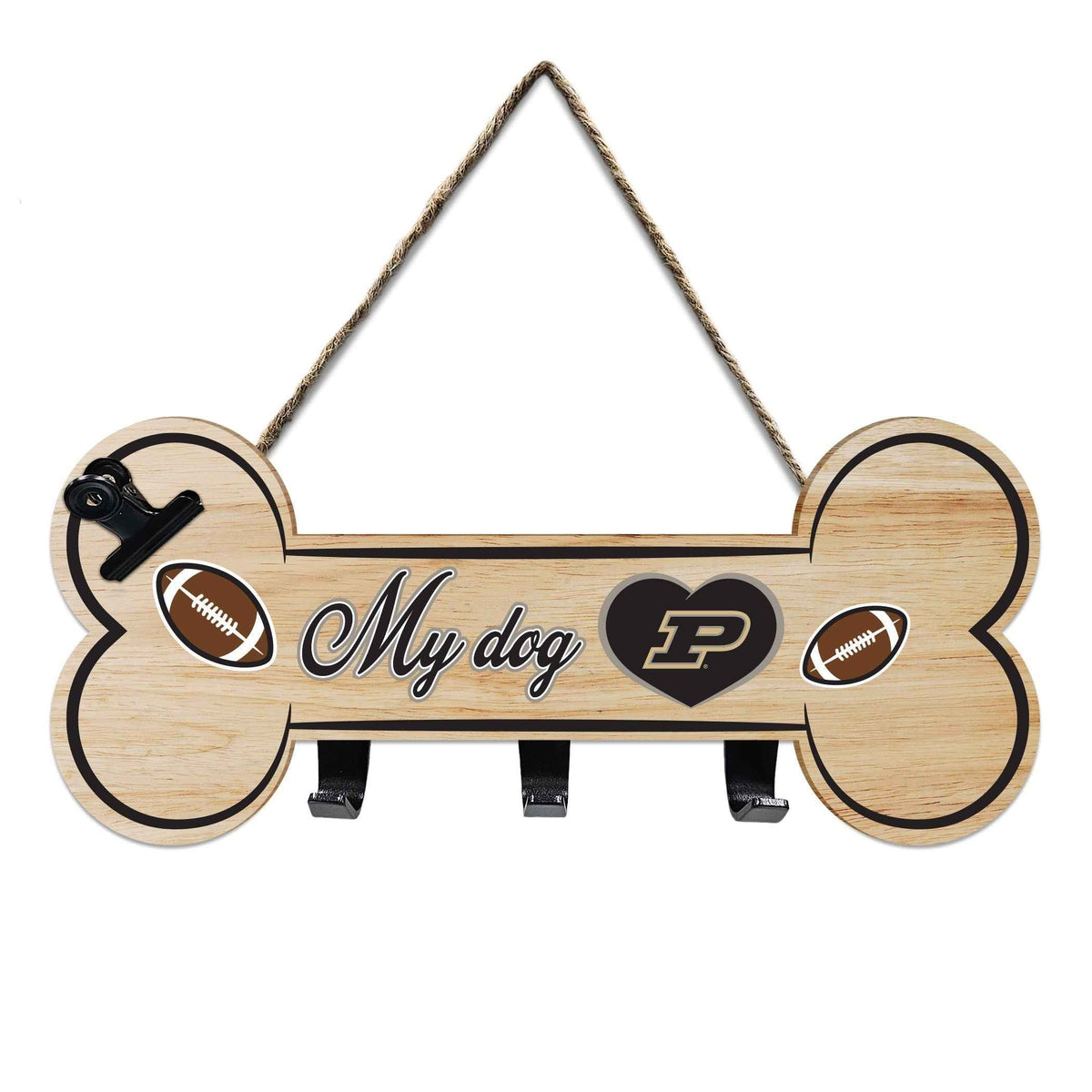 Purdue Bone Shape Sign With Hooks