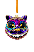 Load image into Gallery viewer, Amethyst Cheshire Cat Glass Ornament - Southlake Paws
