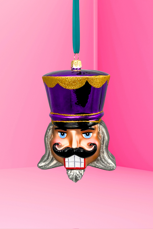 Imperial Amethyst Glass Nutcracker Ornament - Southlake Paws
