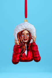 Olivia Glass Christmas Ornament