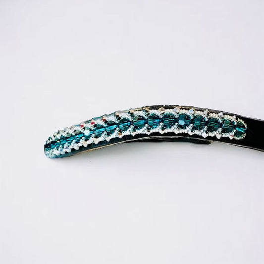Passion Browband #5 – Blue Zircon Crystal Beads with Silvery Accents