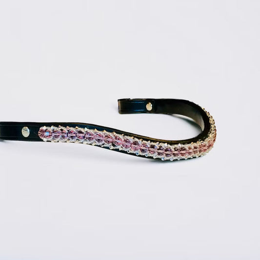 Passion Browband #6 – Light Rose Crystal Beads with Silvery Accents