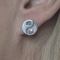 Load image into Gallery viewer, Paw Print Post Earrings, Yin and Yang
