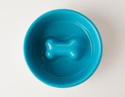 Slow Feeder Dog Bowl Blue - Anti Slip Stainless Steel